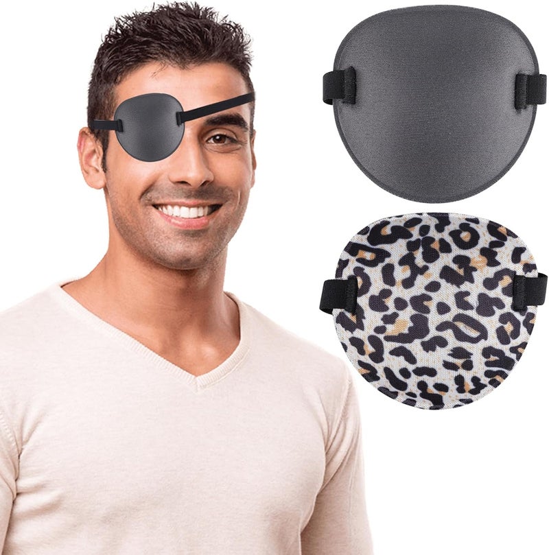 Fezog 2PCS Eye Patch, Medical Eye Patches for Adults Kids Adjustable Eyepatch for Right/Left Eye, Amblyopia Lazy Eye Patch - Image 1